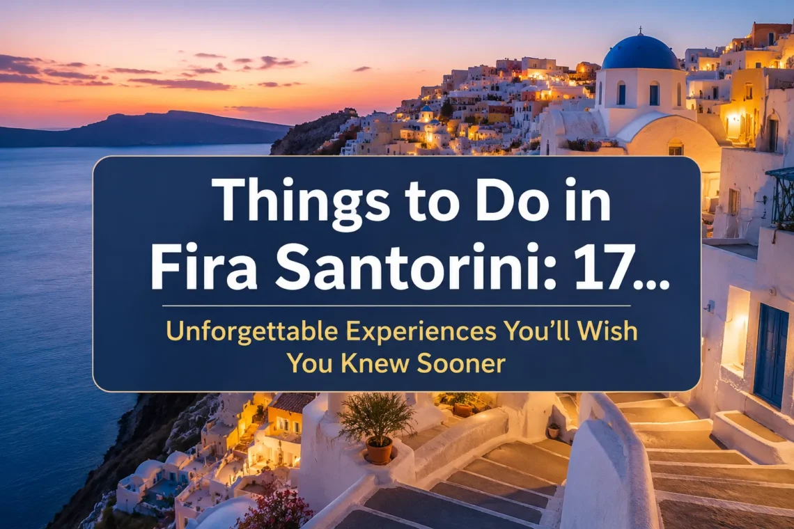 Things to Do in Fira Santorini: 17 Unforgettable Experiences You'll Wish You Knew Sooner